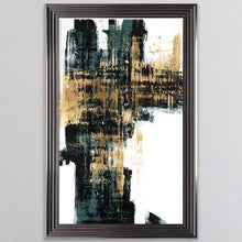 Load image into Gallery viewer, Infatuation Gold On Teal Framed Wall Art
