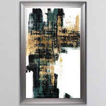 Load image into Gallery viewer, Infatuation Gold On Teal Framed Wall Art
