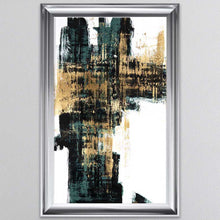 Load image into Gallery viewer, Infatuation Gold On Teal Framed Wall Art
