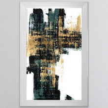 Load image into Gallery viewer, Infatuation Gold On Teal Framed Wall Art

