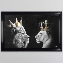 Load image into Gallery viewer, Lion And Lioness King And Queen Of The Jungle Framed Wall Art
