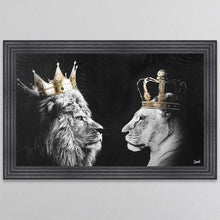 Load image into Gallery viewer, Lion And Lioness King And Queen Of The Jungle Framed Wall Art
