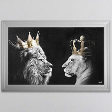 Load image into Gallery viewer, Lion And Lioness King And Queen Of The Jungle Framed Wall Art
