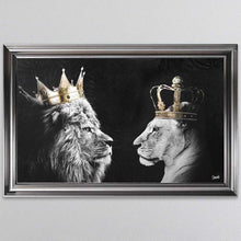 Load image into Gallery viewer, Lion And Lioness King And Queen Of The Jungle Framed Wall Art
