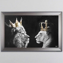 Load image into Gallery viewer, Lion And Lioness King And Queen Of The Jungle Framed Wall Art
