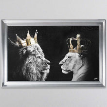 Load image into Gallery viewer, Lion And Lioness King And Queen Of The Jungle Framed Wall Art

