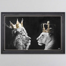 Load image into Gallery viewer, Lion And Lioness King And Queen Of The Jungle Framed Wall Art
