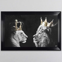 Load image into Gallery viewer, Lion And Lioness King And Queen Of The Jungle Framed Wall Art
