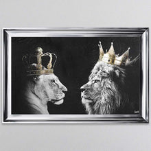 Load image into Gallery viewer, Lion And Lioness King And Queen Of The Jungle Framed Wall Art
