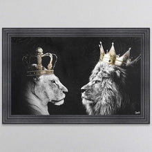 Load image into Gallery viewer, Lion And Lioness King And Queen Of The Jungle Framed Wall Art
