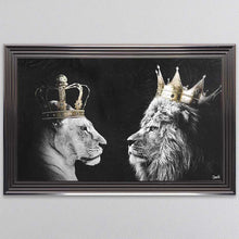 Load image into Gallery viewer, Lion And Lioness King And Queen Of The Jungle Framed Wall Art
