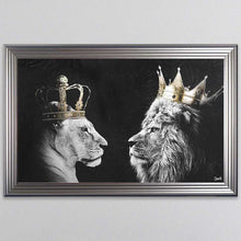 Load image into Gallery viewer, Lion And Lioness King And Queen Of The Jungle Framed Wall Art

