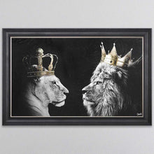 Load image into Gallery viewer, Lion And Lioness King And Queen Of The Jungle Framed Wall Art
