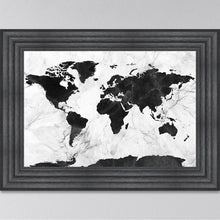 Load image into Gallery viewer, Black And White Marble Map Framed Art Work
