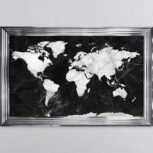 Load image into Gallery viewer, Black And White Marble Map Framed Wall Art
