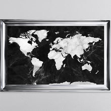 Load image into Gallery viewer, Black And White Marble Map Framed Wall Art
