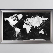 Load image into Gallery viewer, Black And White Marble Map Framed Wall Art
