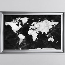 Load image into Gallery viewer, Black And White Marble Map Framed Wall Art
