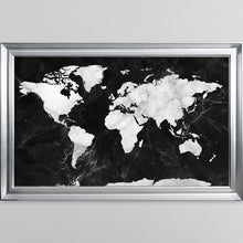 Load image into Gallery viewer, Black And White Marble Map Framed Wall Art
