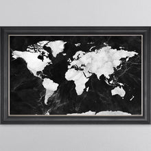 Load image into Gallery viewer, Black And White Marble Map Framed Wall Art
