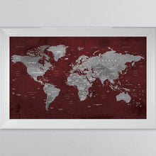 Load image into Gallery viewer, Red World Map Framed Wall Art 114*74cm
