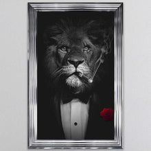 Load image into Gallery viewer, Black And White Lion Framed Wall Art
