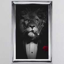 Load image into Gallery viewer, Black And White Lion Framed Wall Art
