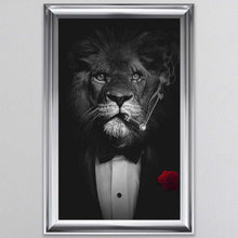Load image into Gallery viewer, Black And White Lion Framed Wall Art
