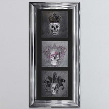 Load image into Gallery viewer, King,Queen And Jester Skull Triptych Card Framed Wall Art
