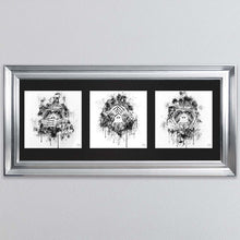 Load image into Gallery viewer, Three Wise Monkeys Triptych Framed Wall Art
