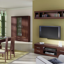 Load image into Gallery viewer, Imperial Wide 4 Drawer TV Cabinet in Dark Mahogany Melamine
