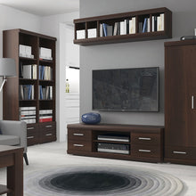 Load image into Gallery viewer, Imperial Wide 4 Drawer TV Cabinet in Dark Mahogany Melamine
