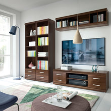 Load image into Gallery viewer, Imperial Wide 4 Drawer TV Cabinet in Dark Mahogany Melamine
