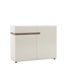 Load image into Gallery viewer, Chelsea Living 1 drawer 2 door sideboard in white with an Truffle Oak Trim
