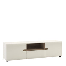 Load image into Gallery viewer, Chelsea Living Wide TV Unit in white with an Truffle Oak Trim
