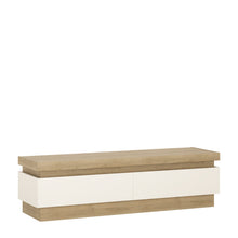 Load image into Gallery viewer, Lyon 2 drawer TV cabinet in Riviera Oak/White High Gloss
