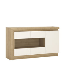 Load image into Gallery viewer, Lyon 3 door glazed sideboard in Riviera Oak/White High Gloss
