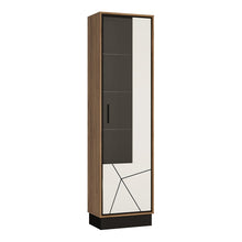 Load image into Gallery viewer, Brolo Tall glazed display cabinet (Right Hand) With the walnut and dark panel finish
