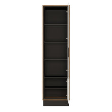 Load image into Gallery viewer, Brolo Tall glazed display cabinet (Right Hand) With the walnut and dark panel finish
