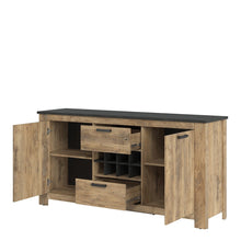 Load image into Gallery viewer, Rapallo 2 door 2 drawer sideboard with wine rack in Chestnut and Matera Grey
