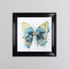 Load image into Gallery viewer, Butterfly Gold And Indigo Framed Wall Art
