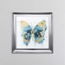 Load image into Gallery viewer, Butterfly Gold And Indigo Framed Wall Art
