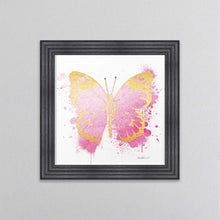 Load image into Gallery viewer, Butterfly Gold And Pink Framed Wall Art
