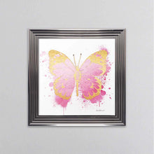 Load image into Gallery viewer, Butterfly Gold And Pink Framed Wall Art
