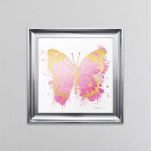 Load image into Gallery viewer, Butterfly Gold And Pink Framed Wall Art
