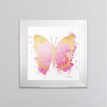 Load image into Gallery viewer, Butterfly Gold And Pink Framed Wall Art
