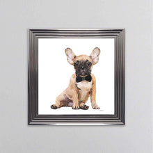 Load image into Gallery viewer, Brown Frenchie Wearing A Black Bow Tie Framed Wall Art
