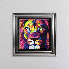 Load image into Gallery viewer, Multicoloured Lion Framed Wall Art

