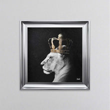 Load image into Gallery viewer, Lion Queen Of The Jungle Right Framed Wall Art
