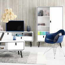 Load image into Gallery viewer, Ry China cabinet 1 door + 1 glass door + 1 drawer in Matt White
